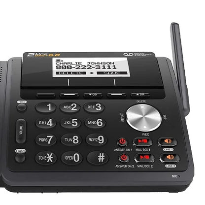 AT&T TL88102BK DECT 6.0 2-Line Expandable Cordless Phone with Answering System and Dual Caller ID/Call Waiting, 2 Handsets, Black