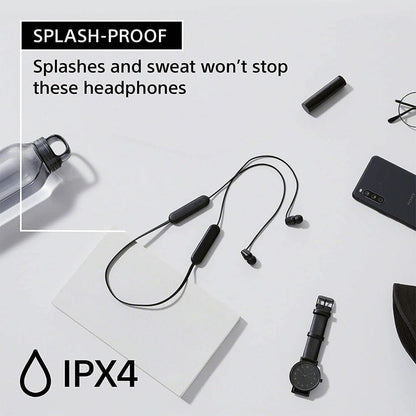 Sony WI-C100 Wireless in-Ear Bluetooth Headphones with Built-in Microphone, White