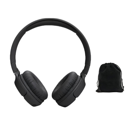 JBL Tune 525BT Wireless Over-Ear Headphones – Experience Deep Bass and Seamless Connectivity - 57H Battery Life - Speed Charge - Bluetooth 5.3 - Includes Storage Pouch, Black, Tune525BT-Pouch