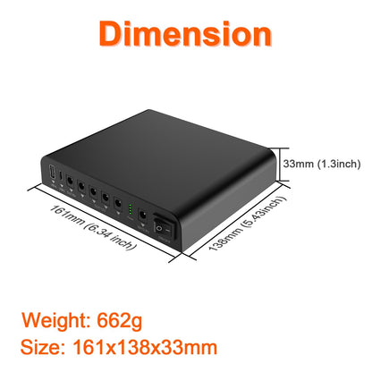TalentCell Mini UPS Uninterrupted Power Supply 27000mAh 97.2Wh Lithium ion Backup Battery Pack with DC 12V/9V and 18W USB-A/USB-C PD Output for Router/Modem/LED Light, CCTV Camera, Smartphone and more