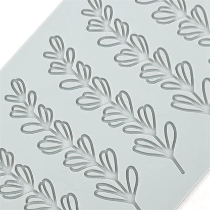 TUKE 3D Hollow Lace Fondant Molds Fruits Leaf Shape Lace Mat Party Cake Decoration Tool Cupcake Mat Silicone Molds for Polymer Clay Chocolate Baking Gummy Mould (Leaf_12x4.4x0.16inch_N)