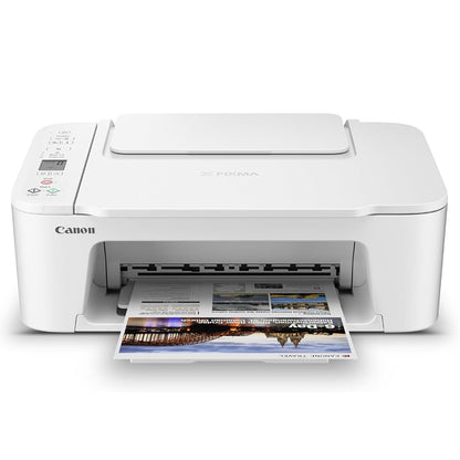Canon PIXMA TS3720 Wireless All-in-One Printer with Auto Document Feeder, Mobile Printing, Copy, Fax and Scanner White 6671C022 Bundle with Monoprice Printer Cable and Small Business Software Kit
