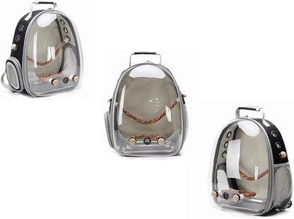 Bird Carrier Cage, Bird Travel Backpack with Stainless Steel Tray and Standing Perch