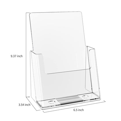 zavekia 2 Pack 6'' x 9'' Acrylic Brochure Holder,wide brochure leaflet booklet literature flyer catalog magazine. (6 x 9 in/ 2 Pack)