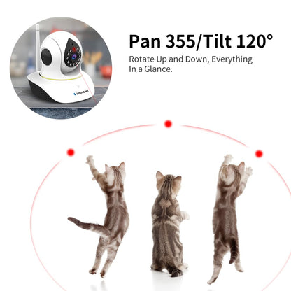 VSTARCAM Pet Camera with Laser, 3MP 2.4GHz WiFi Interactive Dog & Cat Laser Toy with Night Vision, Motion Detection Alerts, APP Remote Control Indoor Security Camera for Pet Monitoring