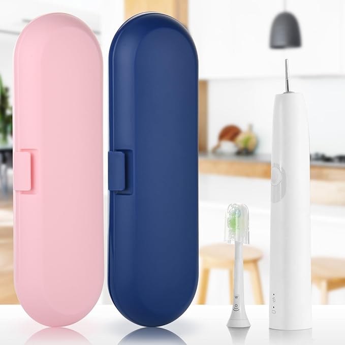 Cosmos Pack of 2 Plastic Travel Case Toothbrush Carrying Case Holder Container