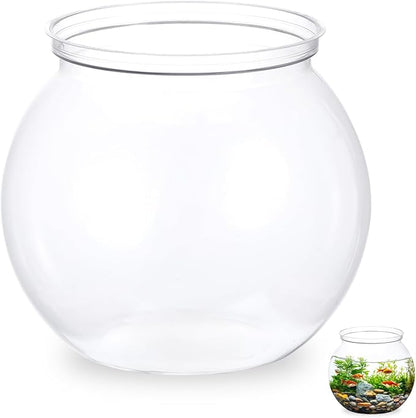 Mini Plastic Fish Bowl 27 oz Decorative Small Fishbowl, Aquarium Fish Bowls Unbreakable Heavy Duty Bowl for Centerpiece Vases, Party Decorations, Pack of 1