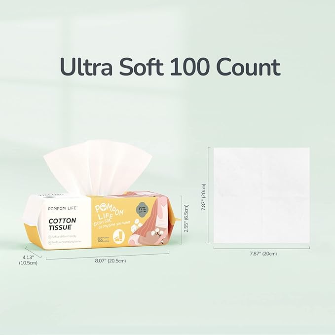 Disposable Face Towel 300 Cont, 7.9"X7.9"Clean Face Towelettes