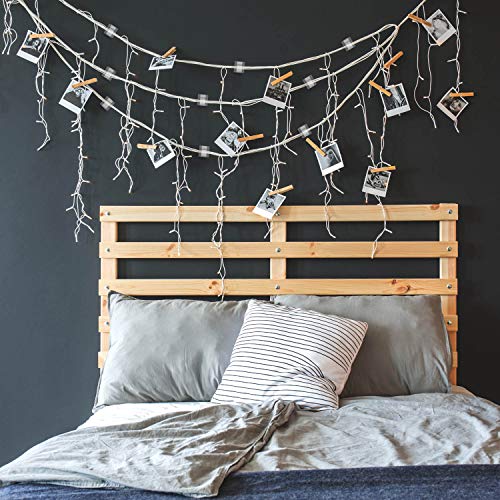 Blulu 100 Pcs Adhesive Cable Clips Bulk Wire Holder for Cord Organizer Clips Cable Management Outdoor Light Hooks for Christmas Wall String Lights Fairy Lights