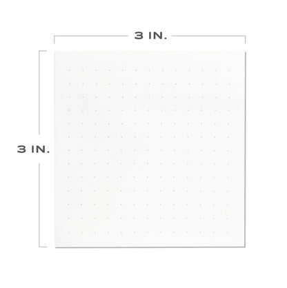 12pk Dot Grid Sticky Notes | 3x3 Inch Small Self Stick White Dotted Notepads for Desk and School Supplies
