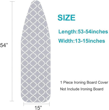 Ironing Board Cover and Pad Standard Size 15"x54", Resists Scorching and