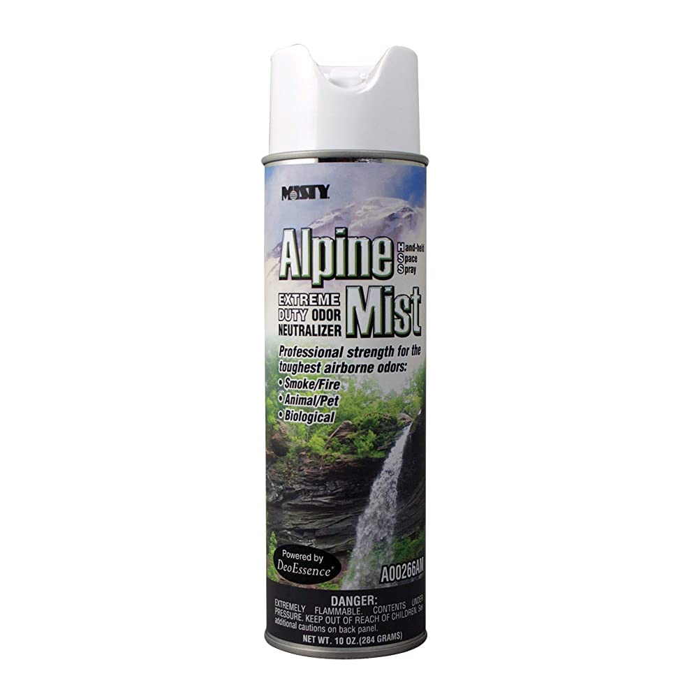 Misty Air Freshening Deodorizing Spray - Alpine Mist - 10 oz (Case of 12) 1039394 - Premium Odor Neutralizer for Smoke, Organic Decay, and Other Unwanted Odors