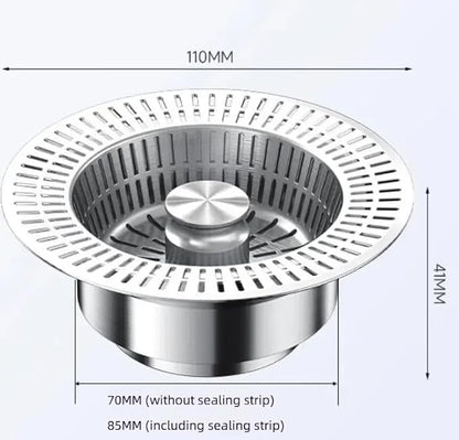 3 in 1 Kitchen Sink Drain Strainer, Universal Stainless Steel Kitchen Sink