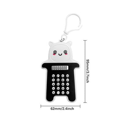 MLWSHR 6-Pack Cute Mini Keychain Digital Calculators, 8-Digit LCD Display, Cartoon Design, Portable for School & Office, Kids Calculator, Battery Powered (Included)