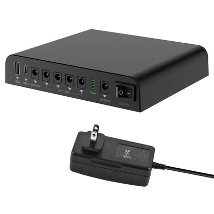 TalentCell Mini UPS Uninterrupted Power Supply 27000mAh 97.2Wh Lithium ion Backup Battery Pack with DC 12V/9V and 18W USB-A/USB-C PD Output for Router/Modem/LED Light, CCTV Camera, Smartphone and more