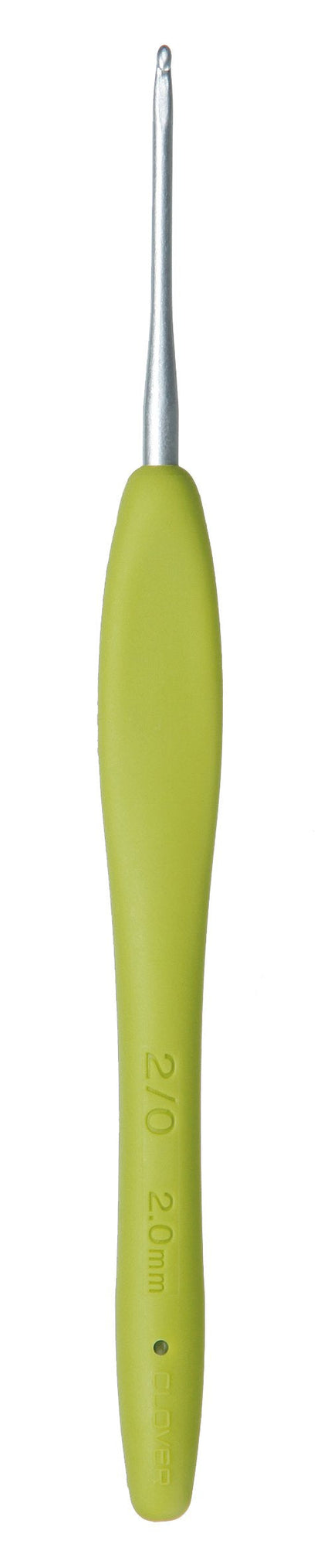 Clover CL1050 Amour Crochet Hook: 2.0mm, Metal, 2mm, Green