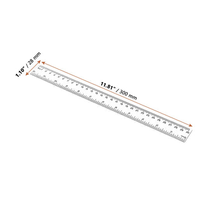 LEXININ Plastic Ruler, 12 Inch Clear Transparent Metric Straight Edge, 100 Pack