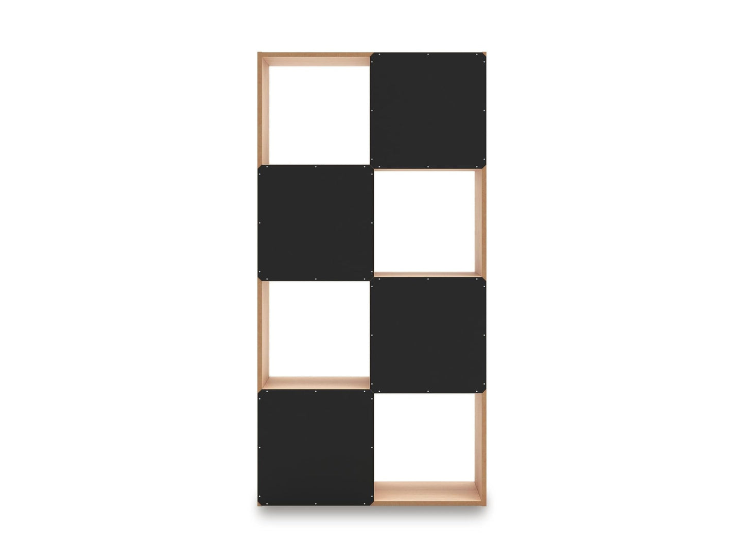 Signature Design by Ashley Piperton 8 Cube Storage Organizer, Natural Finish Over Replicated Ash Wood Grain, Vertical Floor Mount Cubbies for Living Room or Home Office, Light Brown