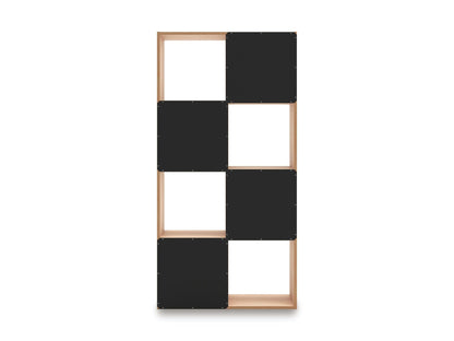 Signature Design by Ashley Piperton 8 Cube Storage Organizer, Natural Finish Over Replicated Ash Wood Grain, Vertical Floor Mount Cubbies for Living Room or Home Office, Light Brown
