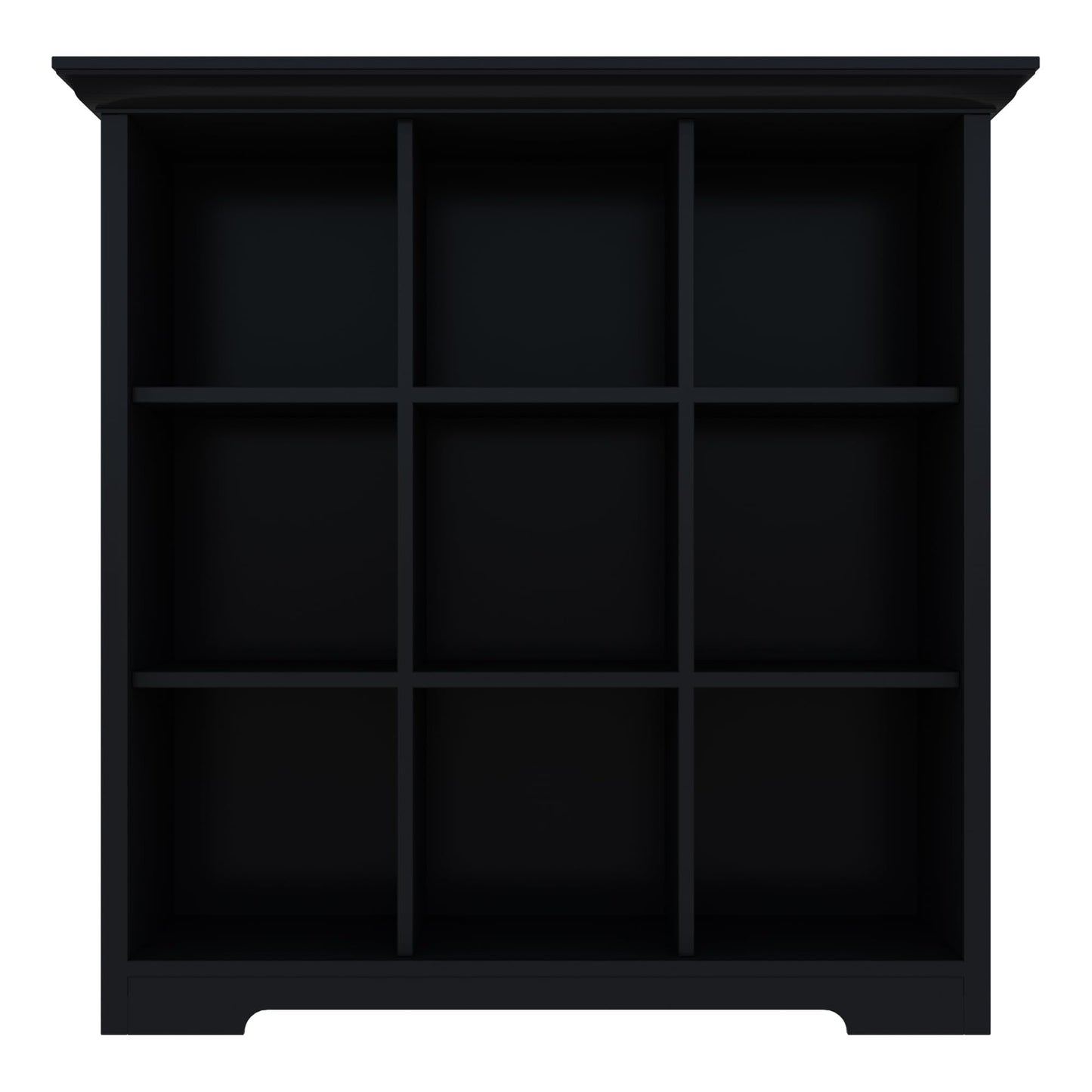 OSCHF Cube Storage Bookcase with Base - Wooden 3 Tiers Floor Standing Open Shelf Cabinet for Home and Office, 9-Cube Lattice Bookshelf, Black
