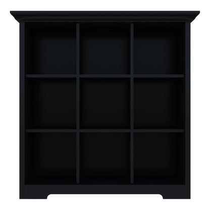 OSCHF Cube Storage Bookcase with Base - Wooden 3 Tiers Floor Standing Open Shelf Cabinet for Home and Office, 9-Cube Lattice Bookshelf, Black