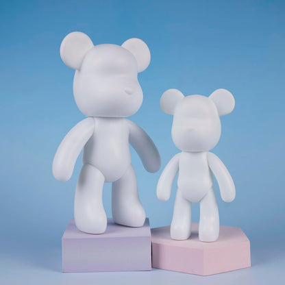 Coniuty 7+9 inch Blank Bear Mold 2 Set DIY Fluid Bear + 1 Keychain Creativity Figure for Home Decoration