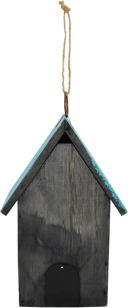 Bird House for Outside Hanging Rustic Wood Bird House Outdoor Garden Patio Hand Painted Decorative Birdhouse for Finch Bluebirds Sparrows Chickadees Cardinal (Butterfly)