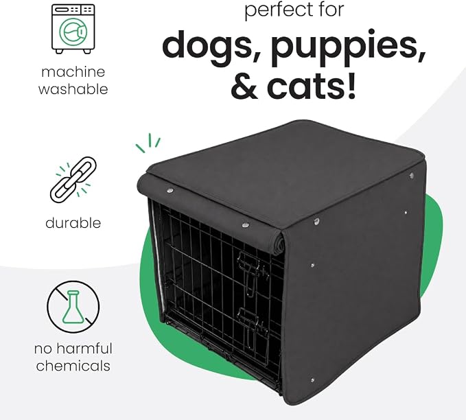 Molly Mutt I'm a Realist Dog Crate Cover, 100% Cotton Canvas Cover with 2 Roll-Up Panels, Ideal for Dog or Cat Crate, Durable, Washable, and Free of Harmful Chemicals, 30" x 21" x 24"