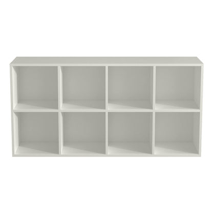 OSCHF 8-Cube Storage Shelf Bookcase - Wooden 4-Tier Floor Standing Open Bookshelf, Modern TV Stand up to 55 Inchs for Home and Office, Warm White