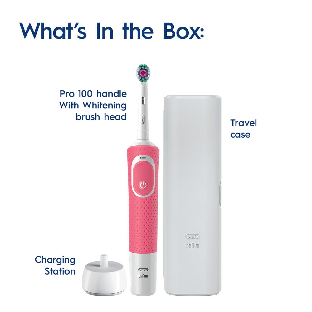 Oral-B Pro 100 Whitening Electric Toothbrush, Pink