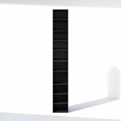 Furinno PASIR 10-Tier Closet Organizers and Storage, Open Shelf, Storage Organizer, 12-Inch Width, for Closet, Bedroom, Blackwood