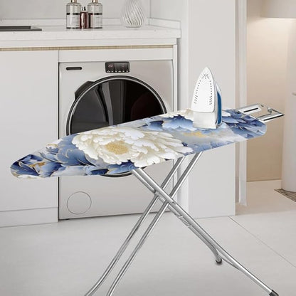 Peony Flower Ironing Board Cover Blue White Gradient Chinese Rose Polyester