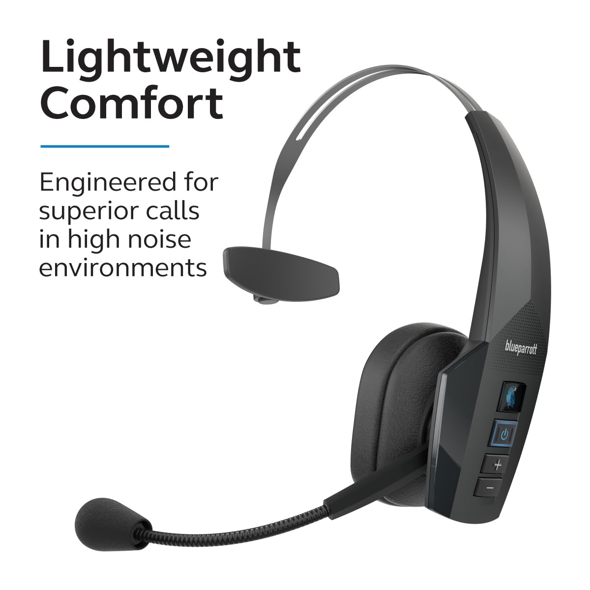 BlueParrott B350-XT Noise Cancelling Bluetooth Headset - Updated Design with Industry Leading Sound & Improved Comfort, Hands-Free Headset w/Expanded Wireless Range & IP54 Rated Protection (Renewed)