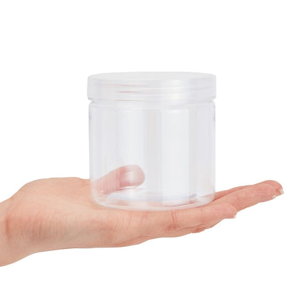 Juvale Plastic Jars with Lids - 12 Oz, Clear, 8-Pack - Slime Containers with Lids & Craft Jars for Kids DIY
