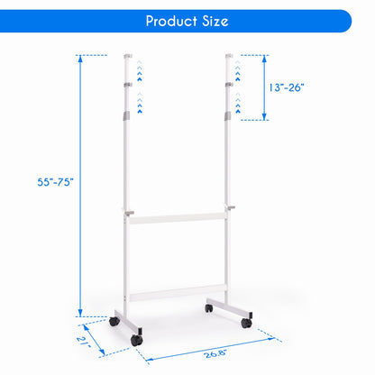 Maxtek Mobile Whiteboard Stand with Wheels, Height Adjustable No Drill Needed Dry Erase Board Easel Stand for Classroom, Office, Home & School, Whiteboard Stand Only