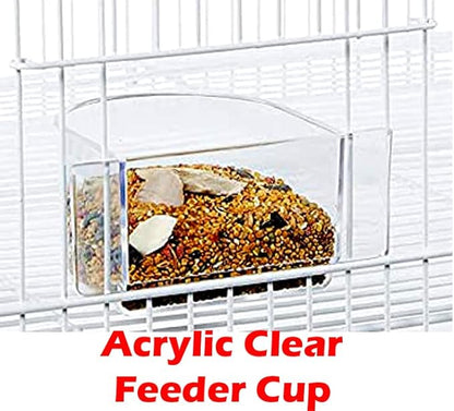 54" Large Wrought Iron Breeding Flight Canary Parakeet Cockatiel Lovebird Finch Cage Side Nesting Doors with Removable Rolling Stand