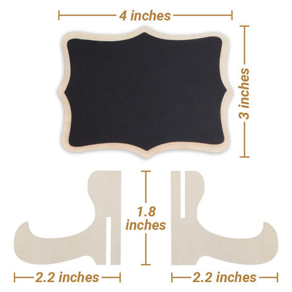 Mini Chalkboard Signs, 20 Pack Framed Small Chalk Board Food Labels with Easel Stand for Party Buffet or Wedding Celebration, Wooden Blackboard as Place Cards for Table Setting or Numbers