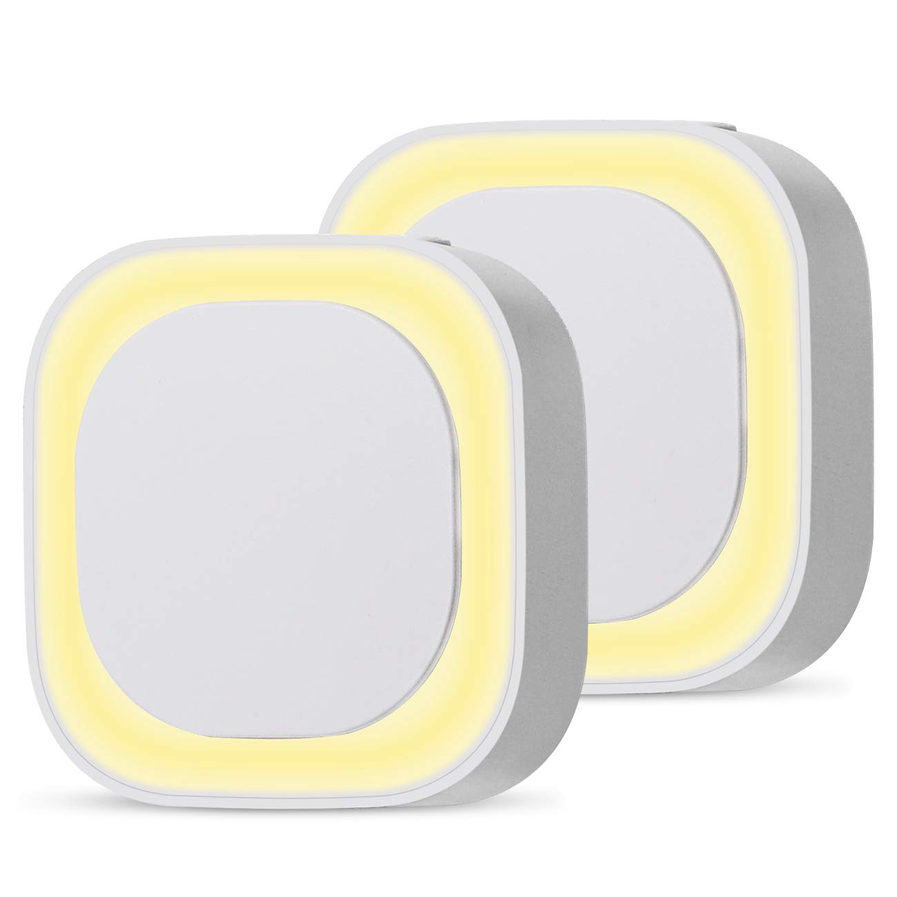 2 Pack Plug in Amber Night Light, Auto Dusk to Dawn, Soft Glow, Dimmable, Diffused Light, LED Lights for Bedroom, Kids, Bathroom, Sleep, Baby Nursery, Toddler, Hallway, Kitchen, Home Decor