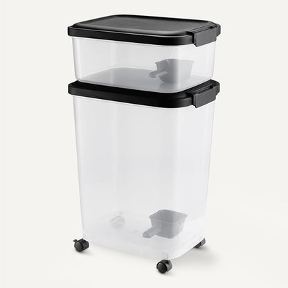 Amazon Basics Pet Food Storage Container Set, 30lbs and 10lbs