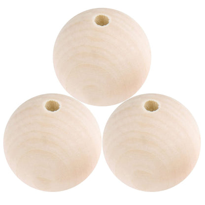 TBFYS 1.6IN(40MM) Wood Beads for Crafts, Extra Large Wooden Balls Bead Unfinished Wood Spacer Beads with Large Holes for Macrame Farmhouse Country Garland Decor（20PCS）
