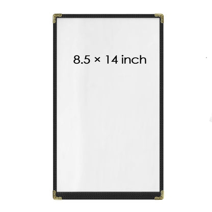 Menu Covers 25 Pack 8.5 x 14 inch - Black Vinyl Menu Holders with Clear Sleeves | 2-View Waterproof Restaurant Menu Protectors | Top-Loading for Cafes, Diners & Catering