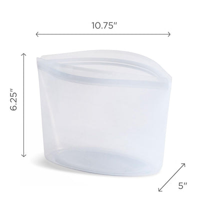Stasher Premium Silicone Reusable Food Storage Bowl, Clear, Microwave, Sous Vide, Dishwasher, Oven and Freezer Safe, BPA Free, Leak-free, Eco-friendly, 4-Cup Bowl