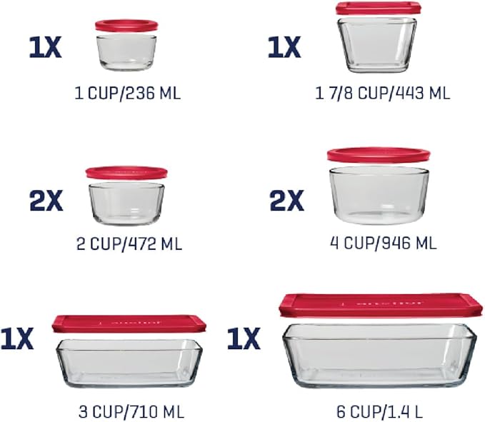 Anchor Hocking 16 Piece Glass Storage Containers
