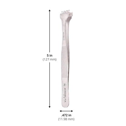 Excelta Wafer Tweezers for 4" Wafers, 5" Fingered Paddle with Guide Pin, Anti-Magnetic Stainless Steel, Features Serrated Handles for Better Control, Intermediate