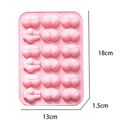 2 Pcs BUTT Funny Shape Silicone Mold for Birthday Single Party Baking Pan Handmade DIY Mousse Chocolate Fondant Soap Cake Ice Cube Mould Tool Novelty Cake Pans Set Kit Y1