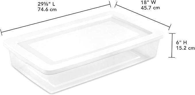 Sterilite 24-Pack 41 Quart Storage Box, Stackable Clear Plastic Bins with Snap-On Lids - Heavy-Duty Organizing Containers for Closet, Bathroom, and Office