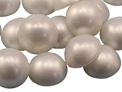 Allstarco KraftGenius 18mm Pearl (Molded) .PRL Round Flat Back Acrylic Cabochons Plastic Gems for Crafts Costume Embelishments Card Making Jewels Jewelry Making Cosplay Jewels - 30 Pieces