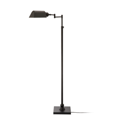 O’Bright Arcadia - Pharmacy Floor Lamp, Full Range Dimming, Swing Arm Task Lamp, E26 Socket, Bulb Replaceable, Adjustable Height 47” to 55”, 360° Rotatable Shade, All-Metal Design, Black