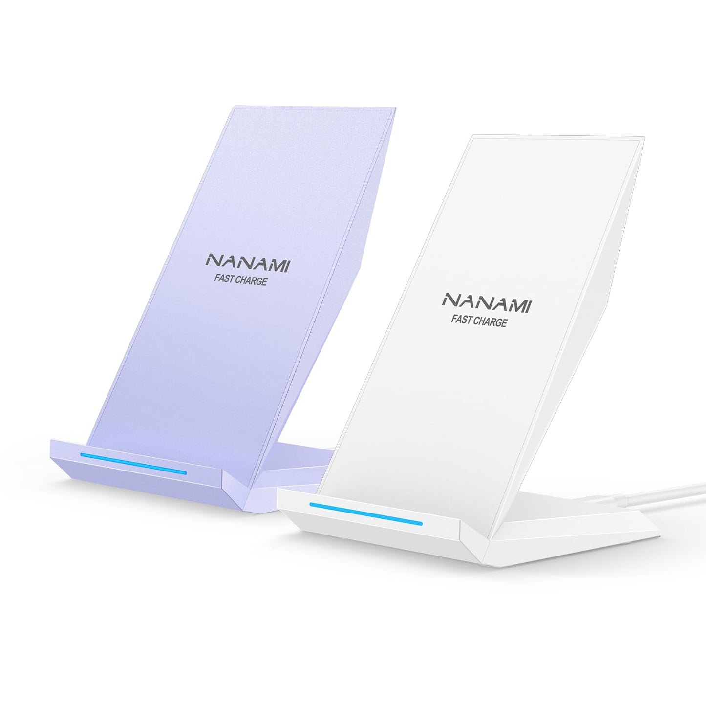 Fast Wireless Charger, [2 Pack] NANAMI Qi Certified Wireless Charging Stand Compatible iPhone 17/17 Air/17 Pro/17 Pro Max/16/15/14/13/12, Phone Charger for Galaxy S25/S24/S23/S22 and Qi-Enabled Phone