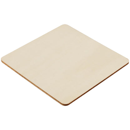 HEIHAK 50 Pcs 6x6 Inch Square Wooden, Unfinished Blank Wood Pieces with Round Corner, Natural Square Wooden Cutouts for Crafts Letter Tiles Pyrography Coasters Plaques, 1/8 Inches Thickness